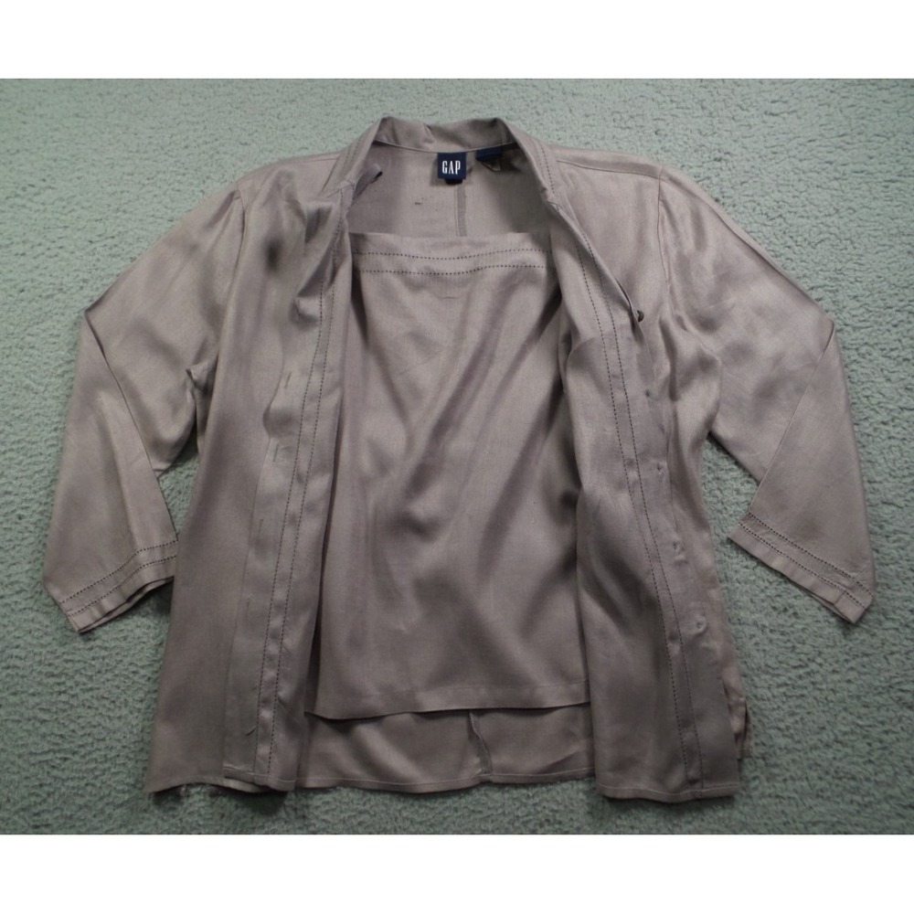 Vintage Gap Top Set Womens Size Small Gray Button Up Long Sleeve‎ Blouse Tank